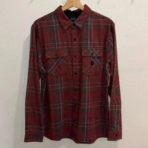 Roark Nordsman Light Long Sleeve Flannel - Maroon - Size Small
